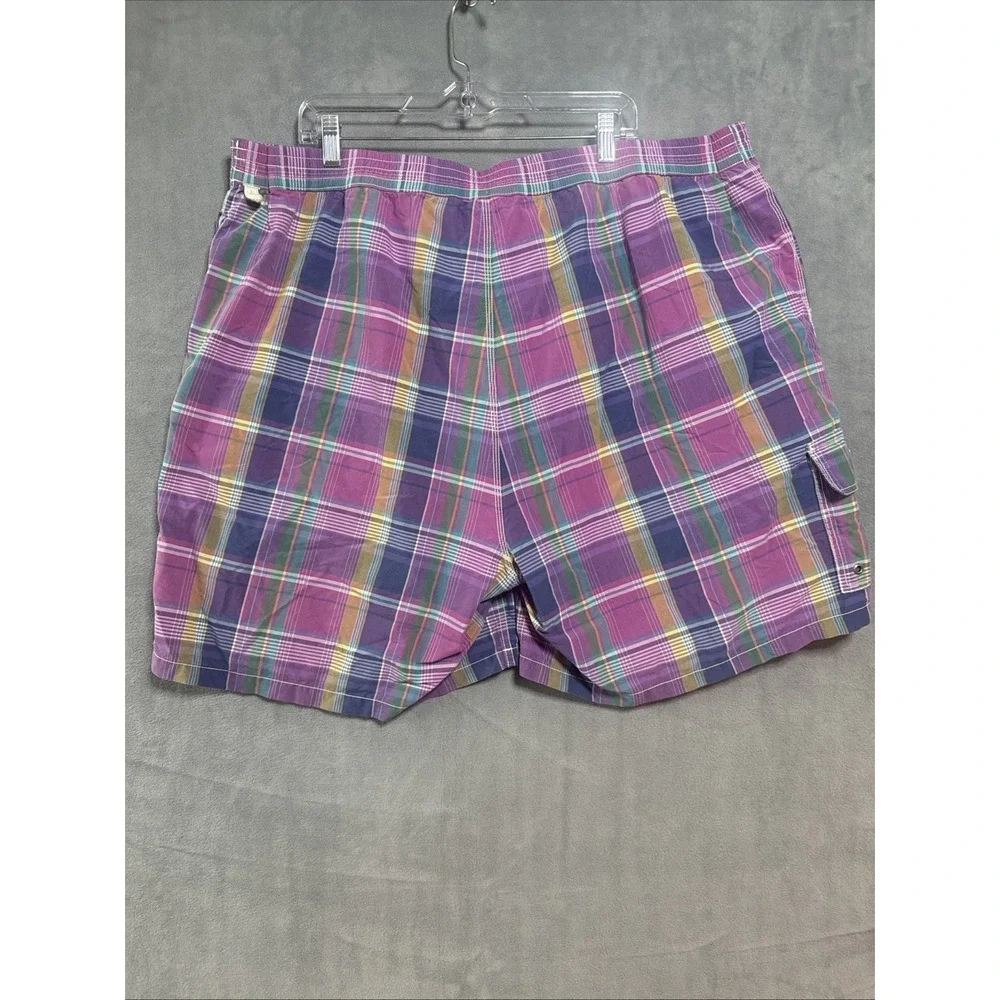 Polo Ralph Lauren Plaid Swim Trunks 3XB Plus Size Preppy Vintage Beach Pool